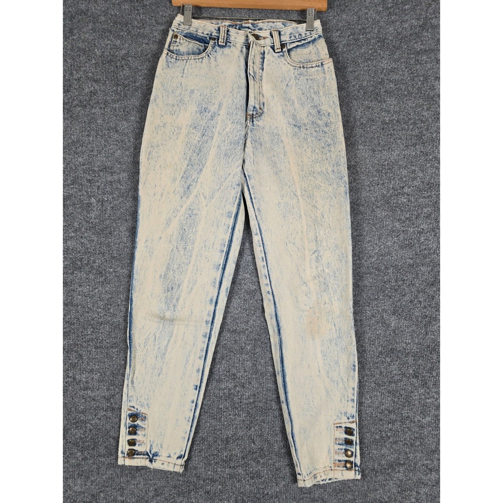 Vintage ZENA SYSTEM‎ Womens Acid Wash High Waisted Button Fly Jeans Size 9